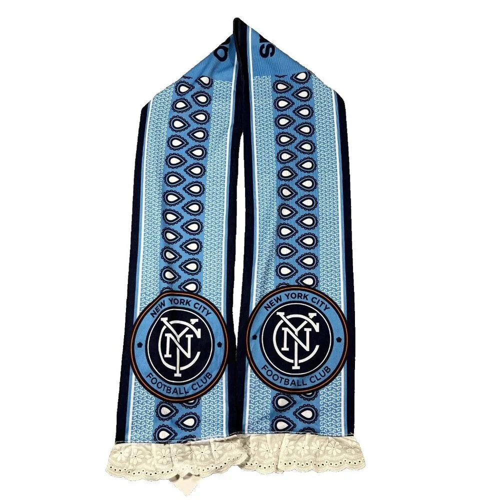 Adidas Unisex One Size Blue Geo New York City Football Club MLS Soccer Scarf NWT